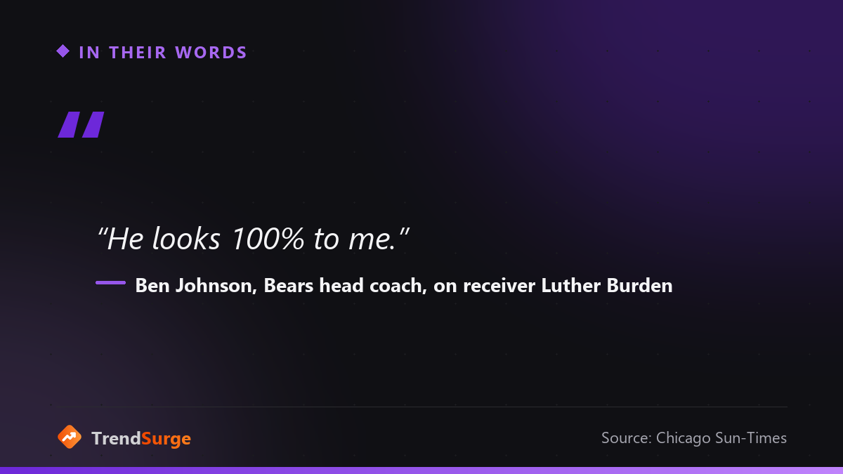 Ben Johnson quote on Luther Burden's health