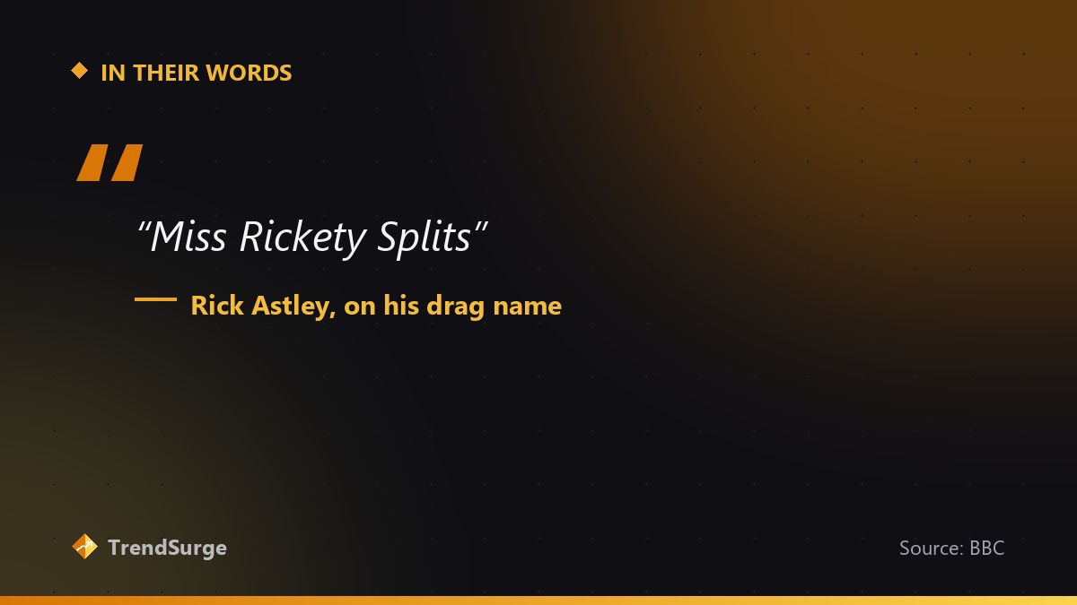 Rick Astley's hypothetical drag name for Drag Race UK season 8: Miss Rickety Splits
