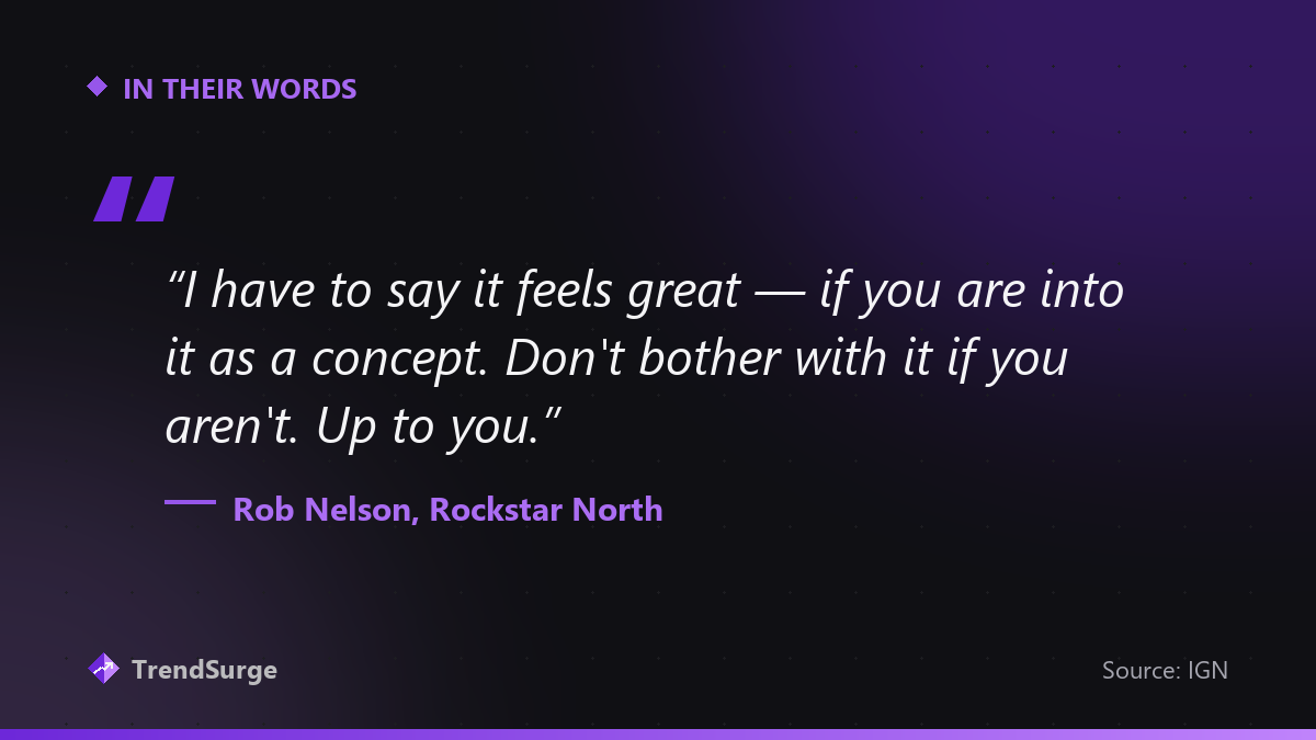 Quote from Rob Nelson of Rockstar North on GTA 6's optional romance