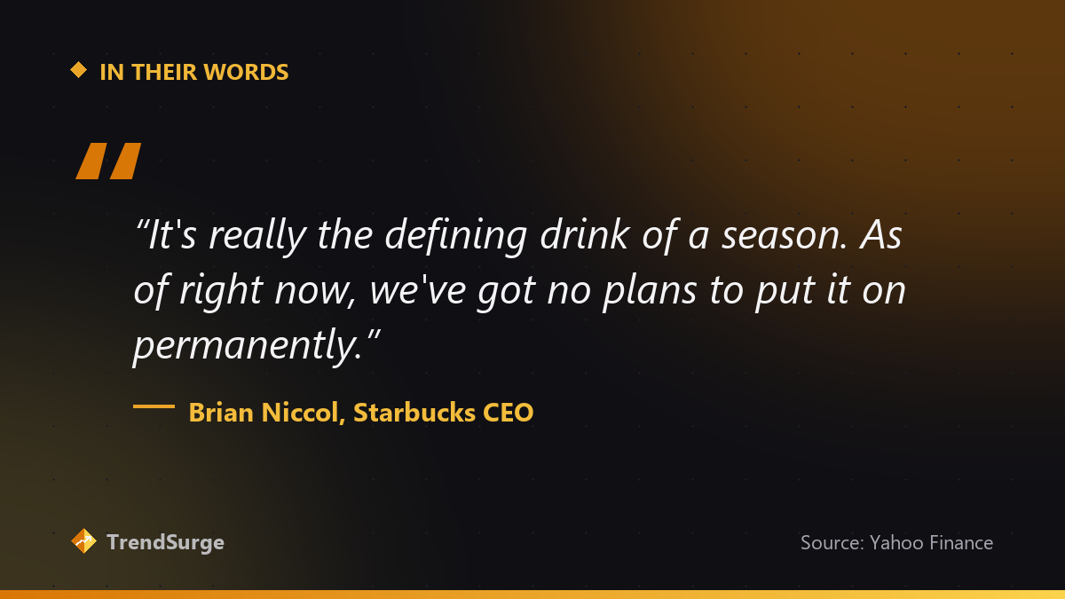 Starbucks CEO Brian Niccol on why the Pumpkin Spice Latte will not go year-round