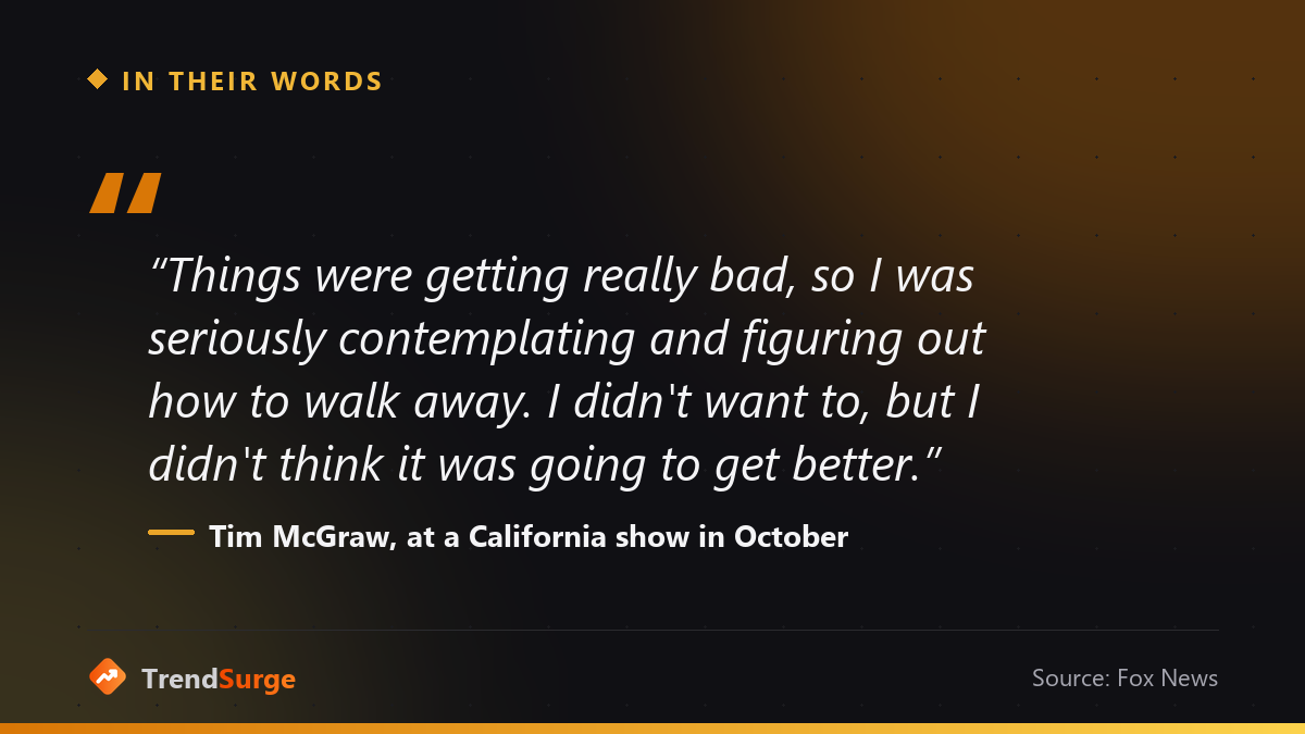 Tim McGraw on nearly walking away from music