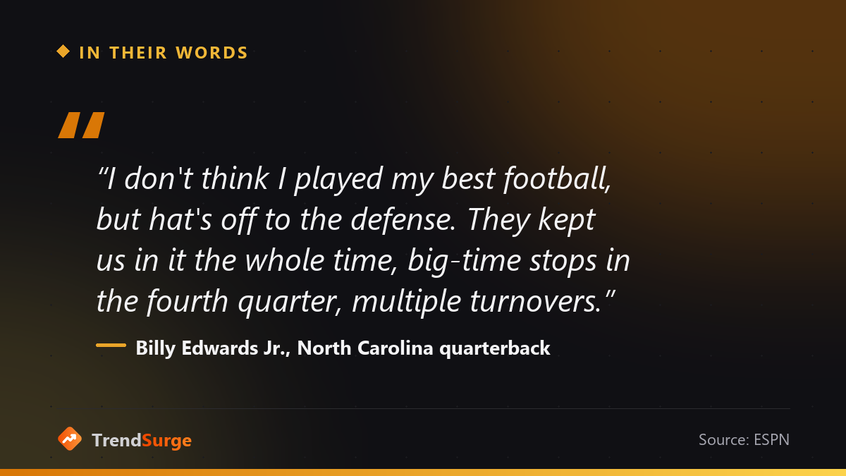 Billy Edwards Jr. quote after UNC's win over TCU