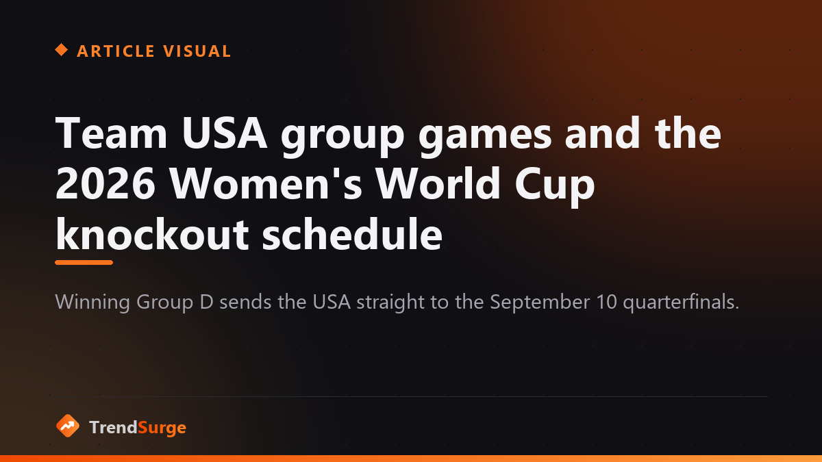 Team USA group games and the 2026 Women's World Cup knockout schedule